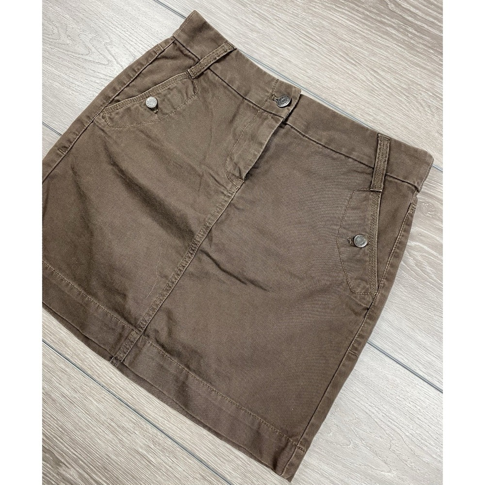 J Crew Women's Classic‎ Twill Chino Skirt Brown Size 2